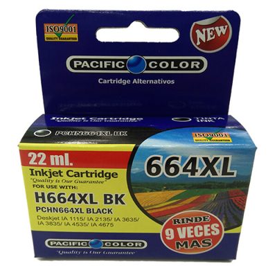 CARTRIDGE Alternativo Pacific Color HP N-664XL NEGRO 22ml.