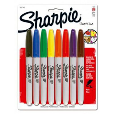 MARCADOR PERMANENTE SHARPIE PUNTA FINA 8 UNIDADES