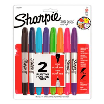 MARCADOR PERMANENTE SHARPIE DOBLE PUNTA 8 UNIDADES
