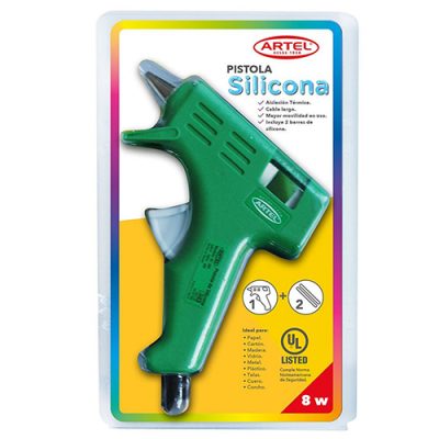 PISTOLA DE SILICONA ARTEL 8w VERDE