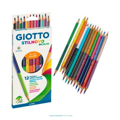 LAPIZ BICOLOR 12 UNIDADES GIOTTO 24 COLORES