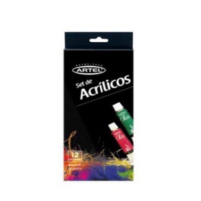 SET DE ACRILICOS 12 COLORES ARTEL