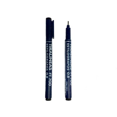 TIRALINEAS ESTILOGRAFOS 0.8 MM NEGRO FT 700 PROARTE