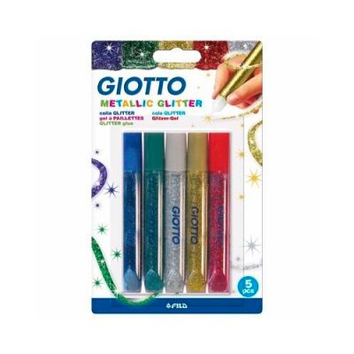 GLITTER METALICO GIOTTO 5 UNIDADES DE 10 G.