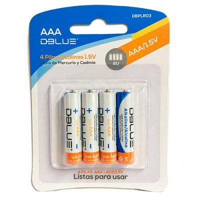 PILA ALCALINA AAA DBLUE 4 PILAS