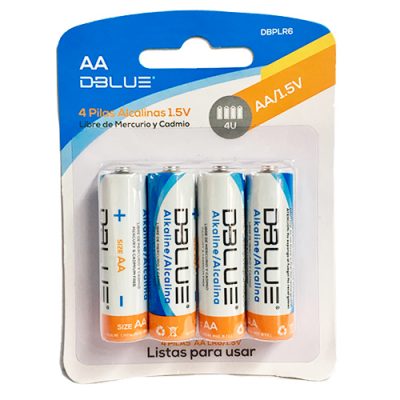 PILA ALCALINA AA DBLUE 4 PILAS