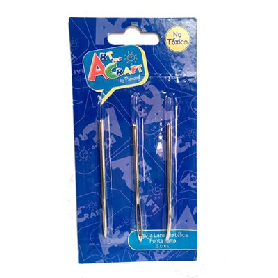 AGUJA LANA METALICA PUNTA ROMA 6CM 3 UNIDADES