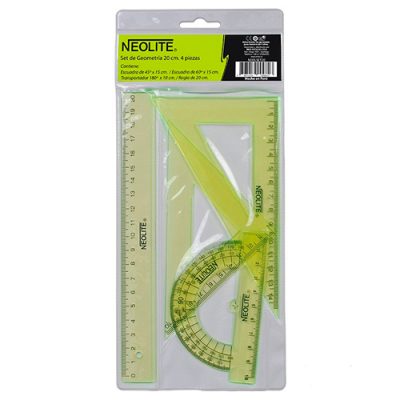 SET DE GEOMETRIA 20 CMS 4 PIEZAS NEOLITE