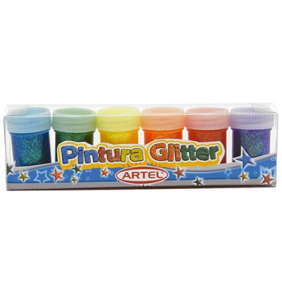 TEMPERA GLITTER ARTEL 6 COLORES