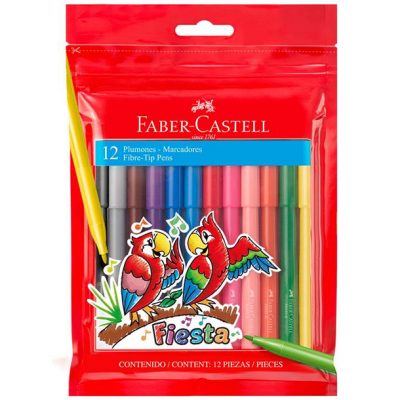 MARCADORES FIESTA FABER CASTEL 12 COLORES