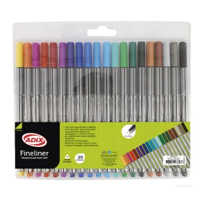 FINELINER TRIANGULAR 20 COLORES ADIX