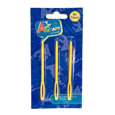AGUJA LANA PLASTICA PUNTA ROMA 7CM 3 UNIDADES