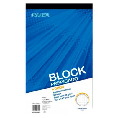 BLOCK PREPICADO OFICIO 80HOJAS CUADRICULADO 7MM