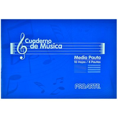 CUADERNO DE MUSICA MEDIA PAUTA PROARTE