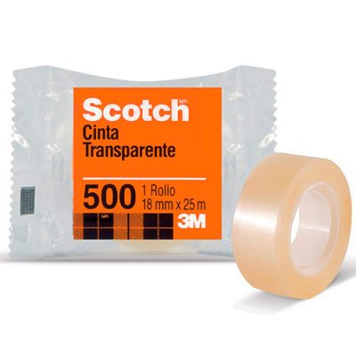 SCOTCH CINTA TRANSPARENTE 500 18 MM X 25 M 3M