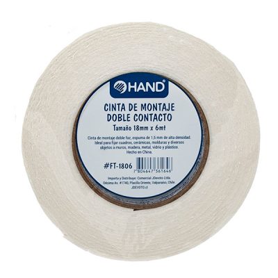 CINTA MONTAJE DOBLE CONTACTO 18MM X 6MTS HAND