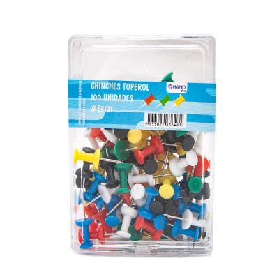 PUSH PIN COLORES 100 UNIDADES HAND