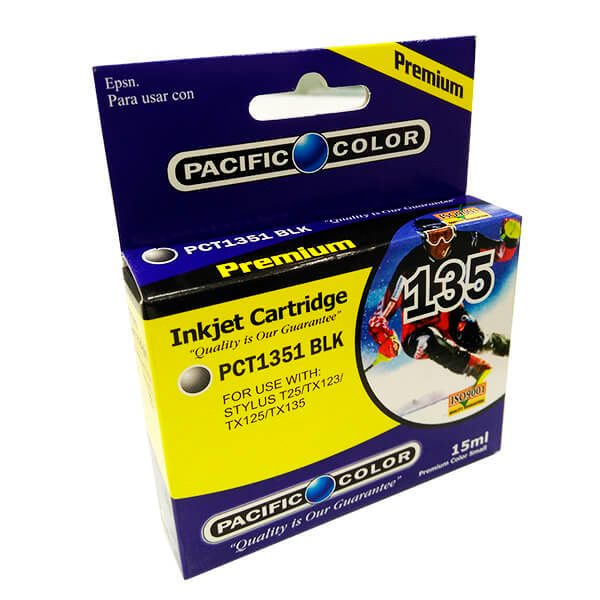 CARTRIDGE ALTERNATIVO PACIFIC COLOR 135 BLK NEGRA 15ML.