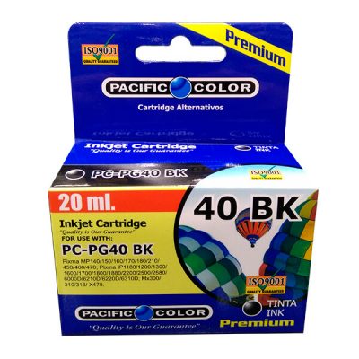 CARTRIDGE ALTERNATIVO PACIFIC COLOR 40BK NEGRO 20ML.