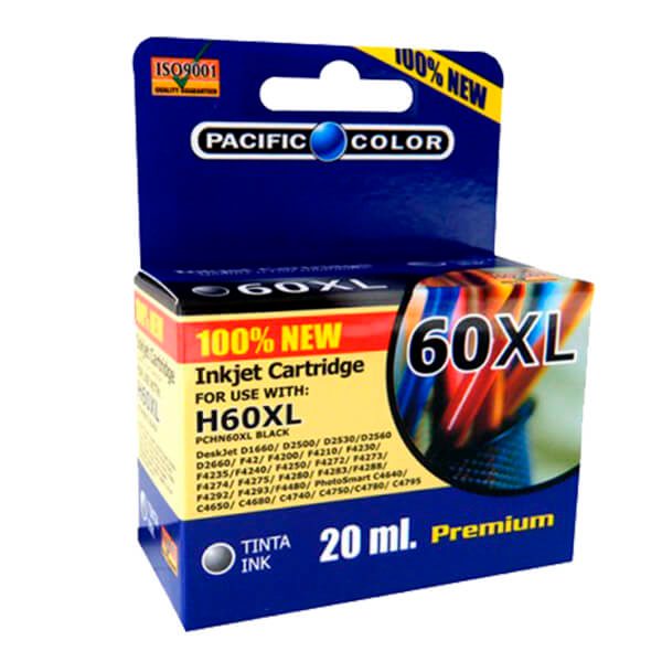 CARTRIDGE ALTERNATIVO PACIFIC COLOR 60XL NEGRA 20ML.