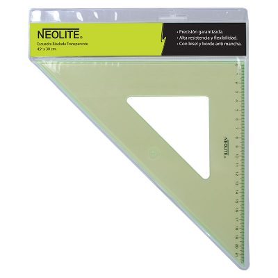 ESCUADRA BISELADA TRANSPARENTE 30 CM. NEOLITE