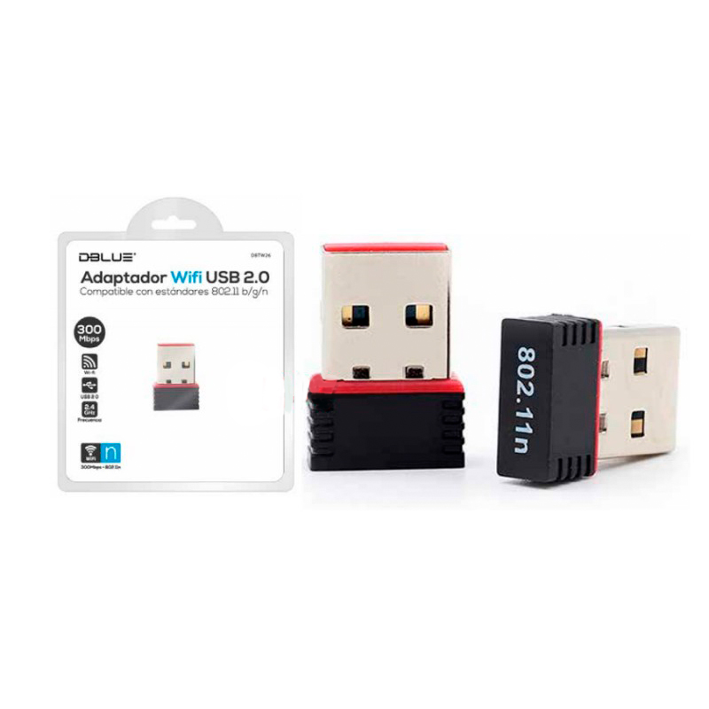 ADAPTADOR WIFI USB 2.0 300Mbps DBLUE – Librería Servicom