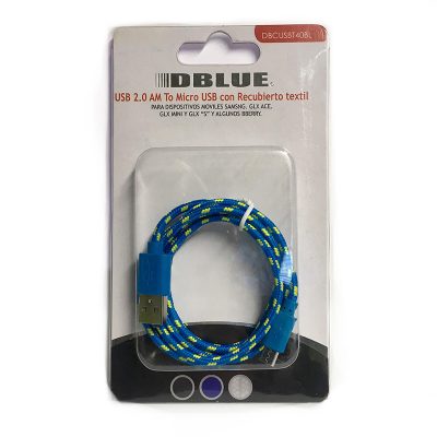 CABLE DATOS RECUBIERTO TEXTIL PARA GALAXY AZUL