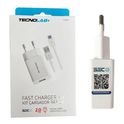 CARGADOR + CABLE MICRO USB CERTIFICADO CARGA RAPIDA