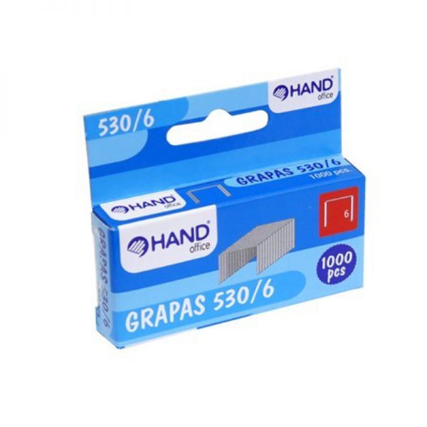 CAJA DE 1000 GRAPAS 530/6 GALVANIZADA HAND