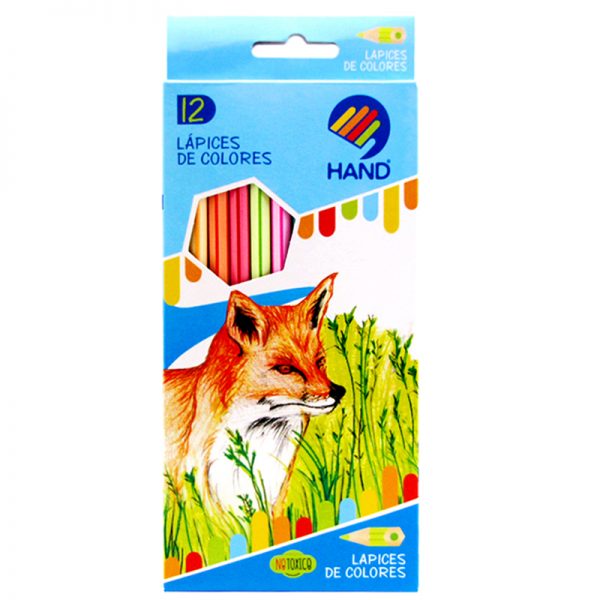 LAPICES DE 12 COLORES HEXAGONAL HAND