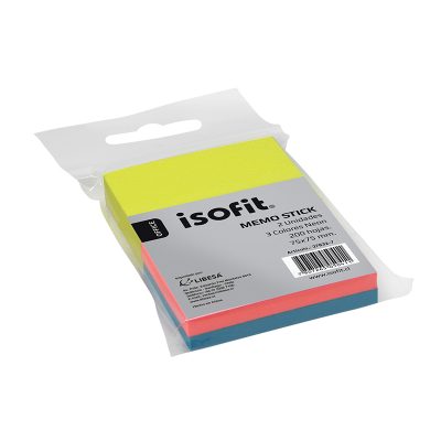 MEMO STICK 3 COLORES 38×51MM. NEON ISOFIT