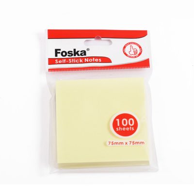 MEMO STICK 75X75MM. AMARILLO 100H FOSKA