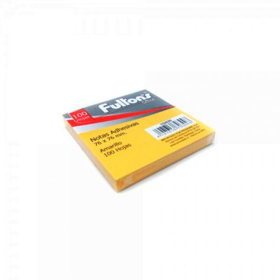 NOTA ADHESIVA 76X76 MM. 100 HOJAS AMARILLO FULTONS