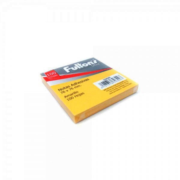 NOTA ADHESIVA 76X76 MM. 100 HOJAS AMARILLO FULTONS