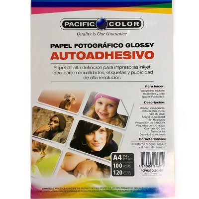 PAPEL FOTOGRAFICO AUTOADHESIVO 100 HOJAS
