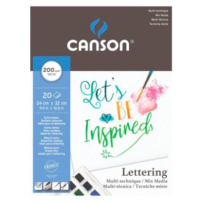 BLOCK DE PAPEL LETTERING MIX MEDIA CANSON 200G/M²