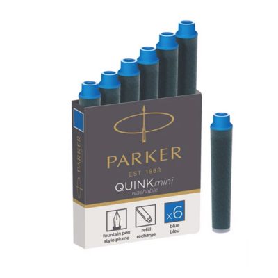 CARTUCHOS DE TINTA PARKER, QUINK MINI, 6 UNIDADES
