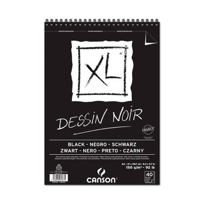 CROQUERA PAPEL NEGRO CANSON XL DESSIN NOIR