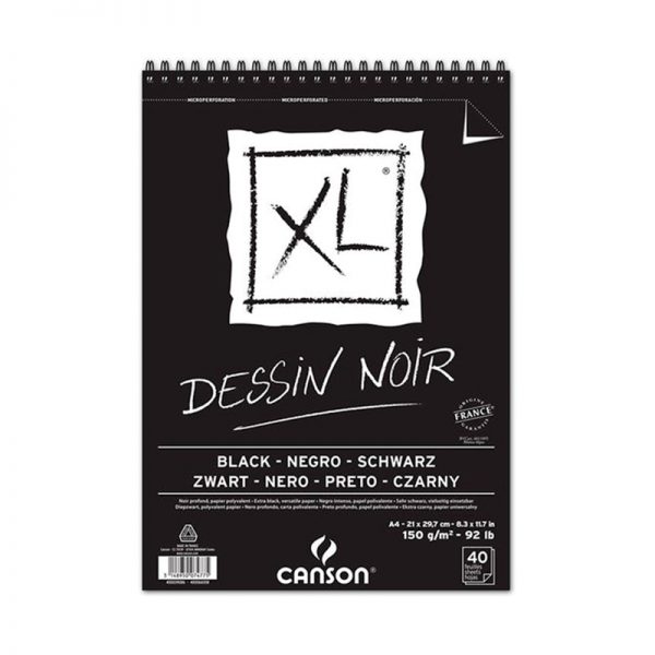 CROQUERA PAPEL NEGRO CANSON XL DESSIN NOIR