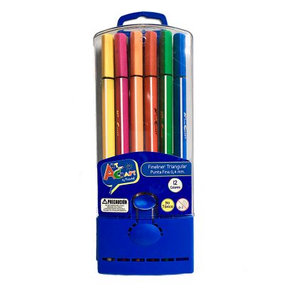LAPIZ FINELINER ESTUCHE 12 COLORES ART AND CRAFT