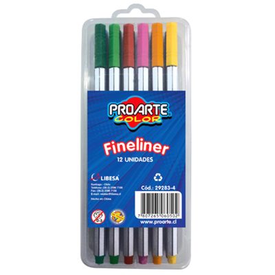 LAPIZ FINELINER ESTUCHE 12 COLORES PROARTE