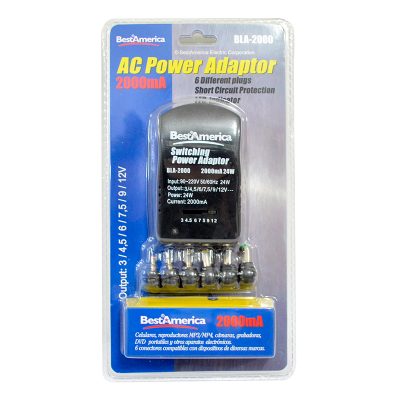 ADAPTADOR AC MULTIVOLTAJE BestAmerica 2000mA