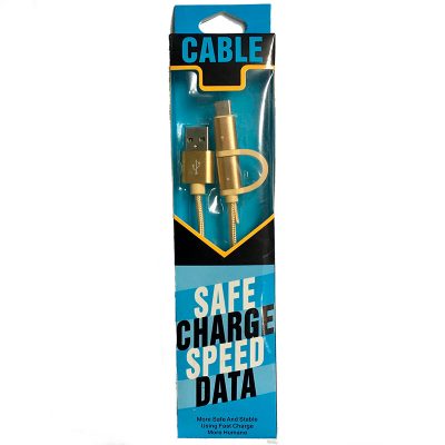 CABLE USB DUAL MICRO USB Y TIPO C