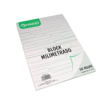 BLOCK DE PAPEL MILIMETRADO 50 HOJAS HAND