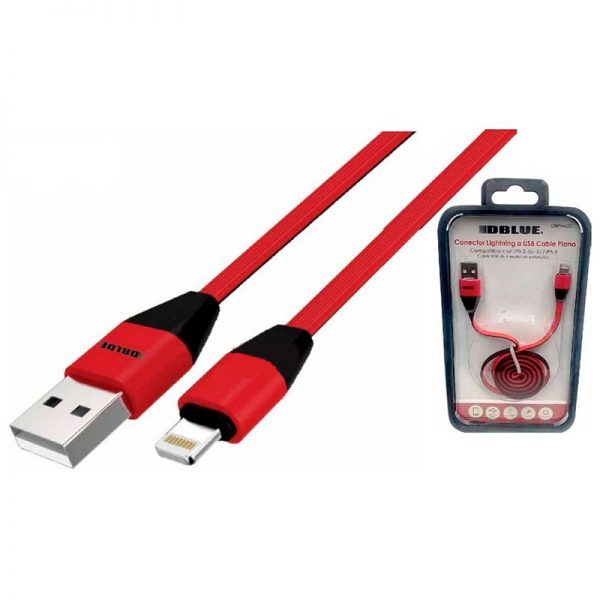 CABLE LIGHTNING A USB iPhone PLANO ROJO