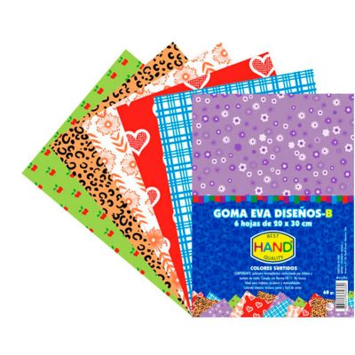 SET GOMA EVA DISEÑOS-B 20 X 30 CMS 6HOJAS HAND