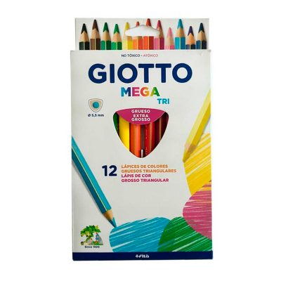 LAPICES MEGA TRIANGULARES 12 COLORES GIOTTO