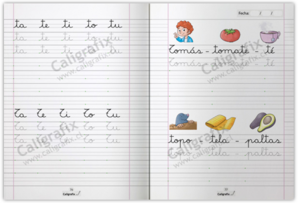 CUADERNO DE CALIGRAFIA 1° Básico 1er Sem. Horizontal, CALIGRAFIX - Imagen 3