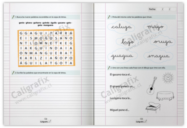 CUADERNO DE CALIGRAFIA 1° Básico 1er Sem. Horizontal, CALIGRAFIX - Imagen 4