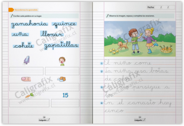 CUADERNO DE CALIGRAFIA 1° Básico 2do Sem. Horizontal, CALIGRAFIX - Imagen 3